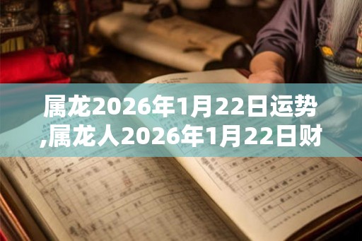 属龙2026年1月22日运势,属龙人2026年1月22日财运,生肖龙2026年1月22日运势