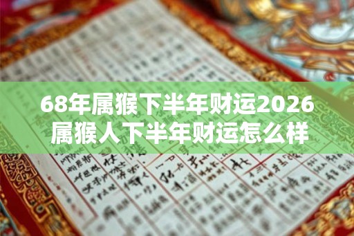 68年属猴下半年财运2026 属猴人下半年财运怎么样