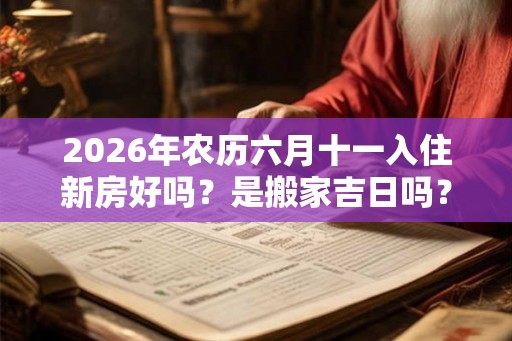 2026年农历六月十一入住新房好吗？是搬家吉日吗？