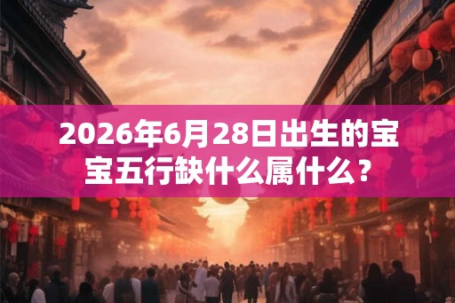 2026年6月28日出生的宝宝五行缺什么属什么？