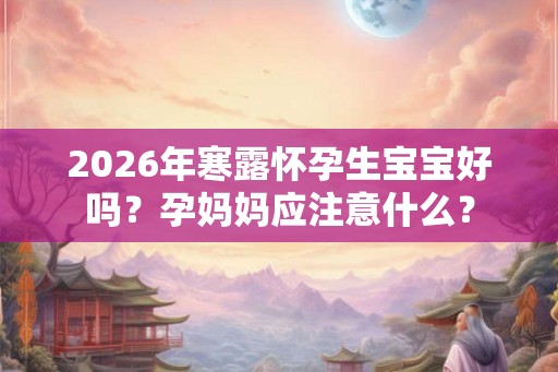 2026年寒露怀孕生宝宝好吗？孕妈妈应注意什么？