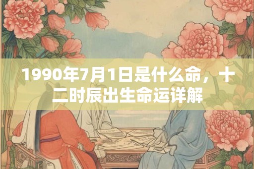 1990年7月1日是什么命，十二时辰出生命运详解