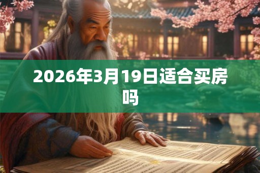 2026年3月19日适合买房吗