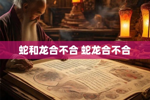 蛇和龙合不合 蛇龙合不合