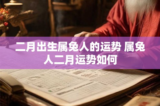 二月出生属兔人的运势 属兔人二月运势如何
