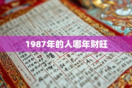 1987年的人哪年财旺