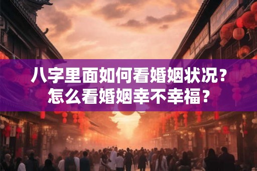 八字里面如何看婚姻状况?怎么看婚姻幸不幸福? 八字里面如何看婚姻状况?怎么看婚姻幸不幸福?