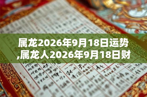 属龙2026年9月18日运势,属龙人2026年9月18日财运,生肖龙2026年9月18日运势