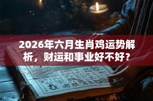 2026年六月生肖鸡运势解析，财运和事业好不好？