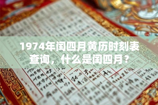 1974年闰四月黄历时刻表查询，什么是闰四月？