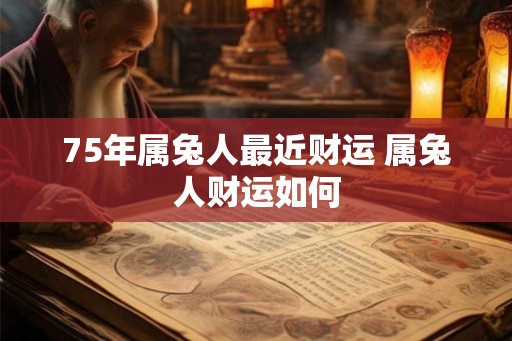 75年属兔人最近财运 属兔人财运如何