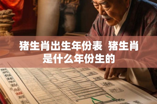 猪生肖出生年份表  猪生肖是什么年份生的