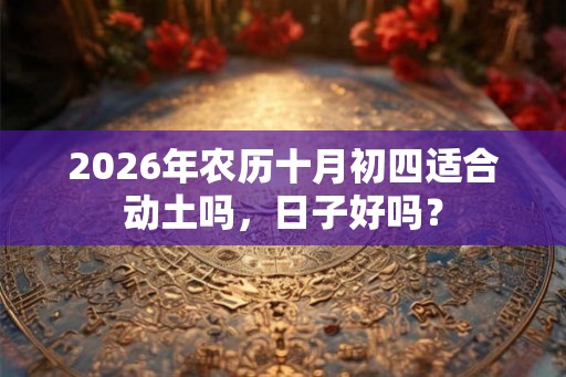 2026年农历十月初四适合动土吗，日子好吗？
