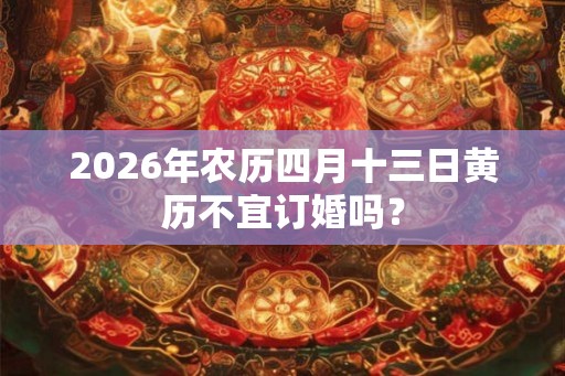 2026年农历四月十三日黄历不宜订婚吗？