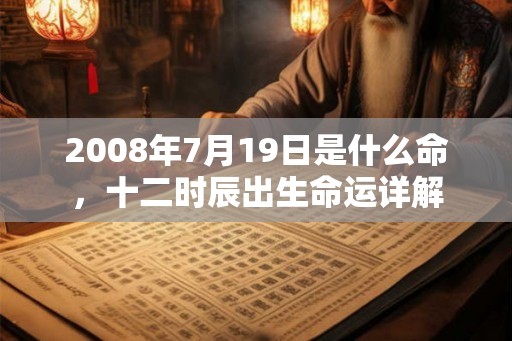 2008年7月19日是什么命，十二时辰出生命运详解