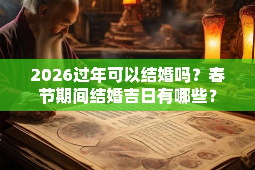 2026过年可以结婚吗？春节期间结婚吉日有哪些？