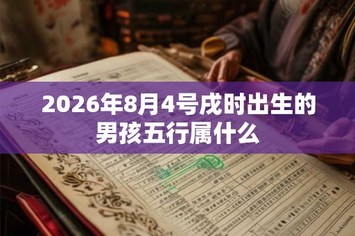 2026年8月4号戌时出生的男孩五行属什么