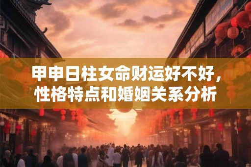 甲申日柱女命财运好不好，性格特点和婚姻关系分析