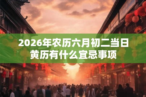 2026年农历六月初二当日黄历有什么宜忌事项