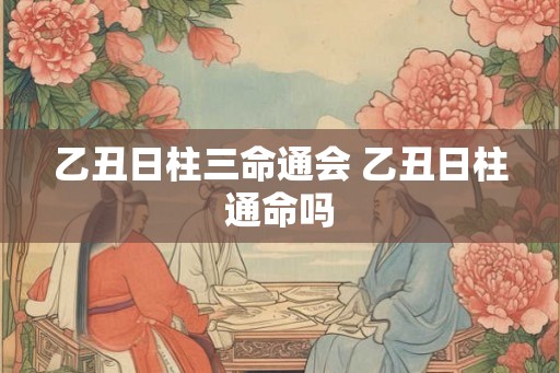 乙丑日柱三命通会 乙丑日柱通命吗