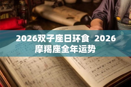 2026双子座日环食  2026摩羯座全年运势
