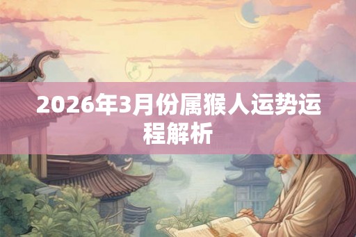 2026年3月份属猴人运势运程解析