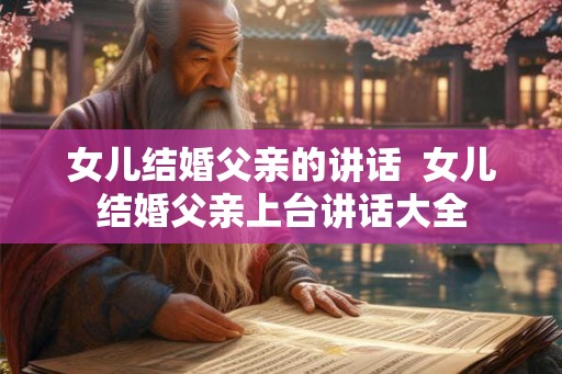 女儿结婚父亲的讲话 女儿结婚父亲上台讲话大全 女儿结婚父亲的讲话 女儿结婚父亲上台讲话大全