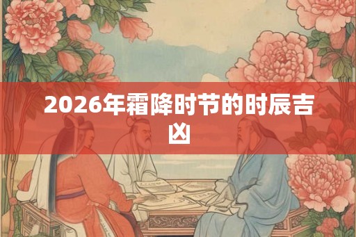 2026年霜降时节的时辰吉凶