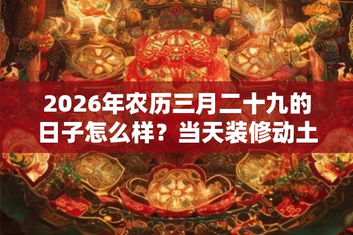 2026年农历三月二十九的日子怎么样?当天装修动土好不好? 2026年农历三月二十九的日子怎么样?当天装修动土好不好?