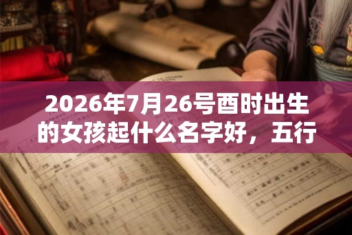2026年7月26号酉时出生的女孩起什么名字好，五行属什么？