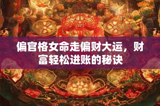 偏官格女命走偏财大运，财富轻松进账的秘诀