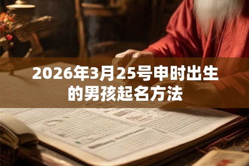2026年3月25号申时出生的男孩起名方法