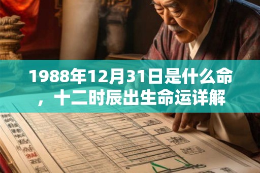 1988年12月31日是什么命，十二时辰出生命运详解