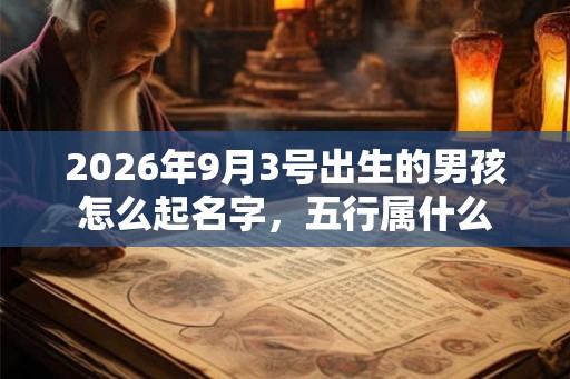 2026年9月3号出生的男孩怎么起名字,五行属什么 2026年9月3号出生的男孩怎么起名字,五行属什么