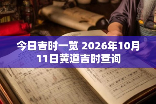 今日吉时一览 2026年10月11日黄道吉时查询