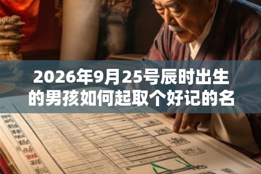 2026年9月25号辰时出生的男孩如何起取个好记的名字和五行属性