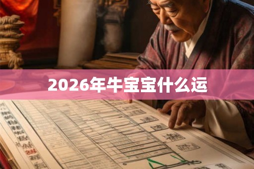 2026年牛宝宝什么运