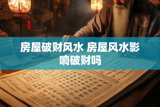 房屋破财风水 房屋风水影响破财吗