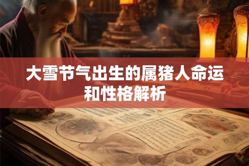 大雪节气出生的属猪人命运和性格解析