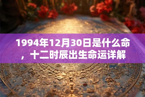 1994年12月30日是什么命，十二时辰出生命运详解
