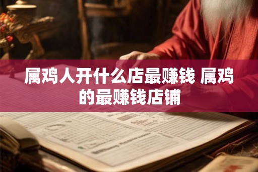 属鸡人开什么店最赚钱 属鸡的最赚钱店铺