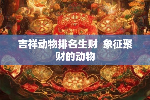 吉祥动物排名生财 象征聚财的动物 吉祥动物排名生财 象征聚财的动物