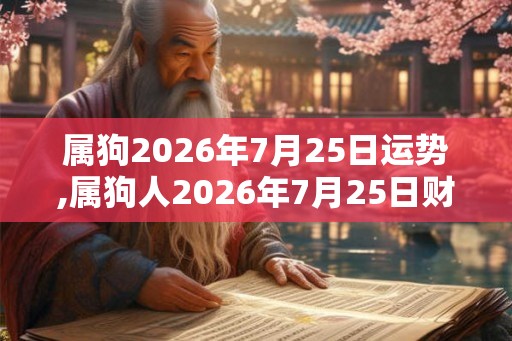 属狗2026年7月25日运势,属狗人2026年7月25日财运,生肖狗2026年7月25日运势 属狗2026年7月25日运势,属狗人2026年7月25日财运,生肖狗2026年7月25日运势