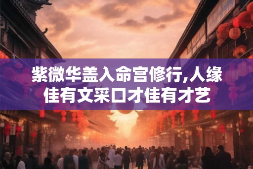 紫微华盖入命宫修行,人缘佳有文采口才佳有才艺