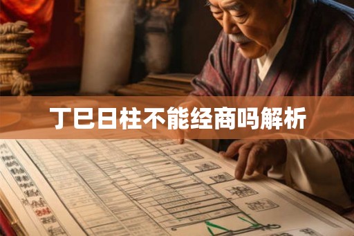 丁巳日柱不能经商吗解析