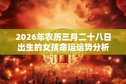 2026年农历三月二十八日出生的女孩命运运势分析