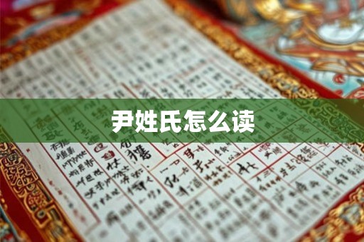 尹姓氏怎么读