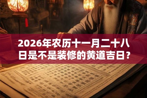 2026年农历十一月二十八日是不是装修的黄道吉日？