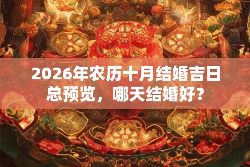 2026年农历十月结婚吉日总预览，哪天结婚好？