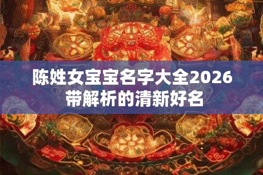 陈姓女宝宝名字大全2026 带解析的清新好名